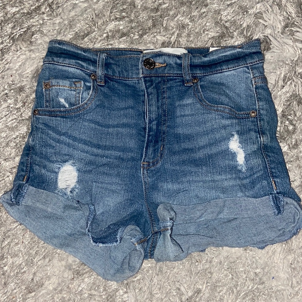 High Waisted Dark Wash Shorts